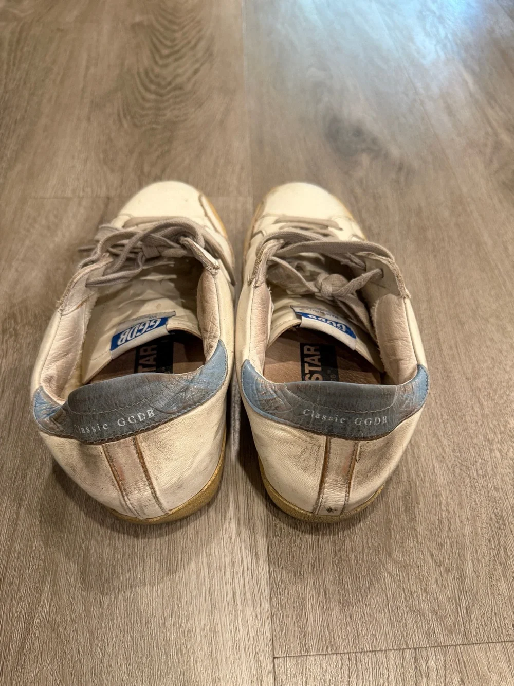 Golden Goose Super-Star Sneaker with pink glitter star
